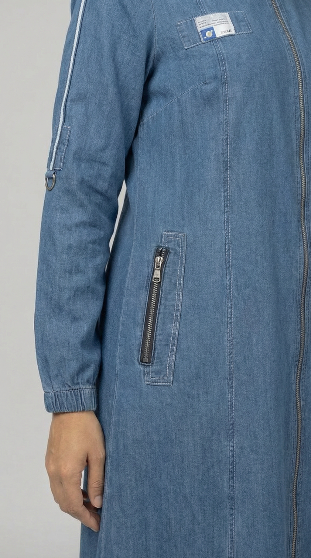 ZIP UP DENIM ABAYA (TURKISH DESIGN) S6